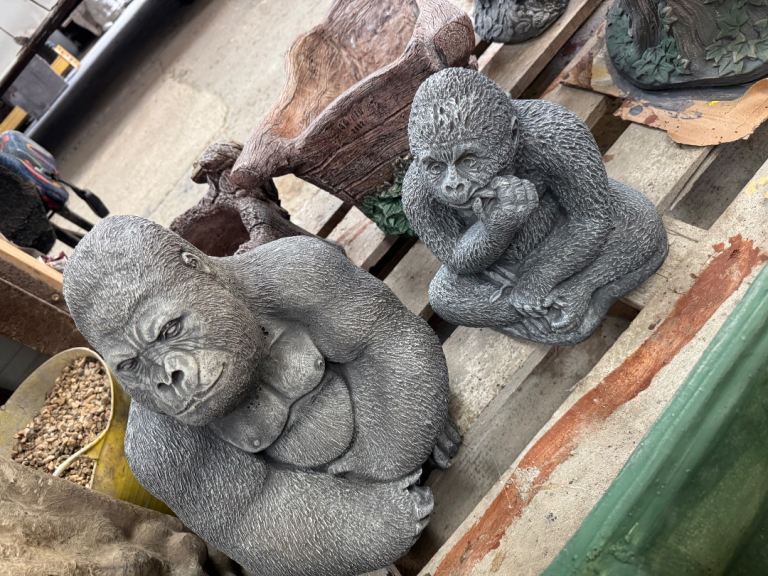 Stone gorilla ornaments 