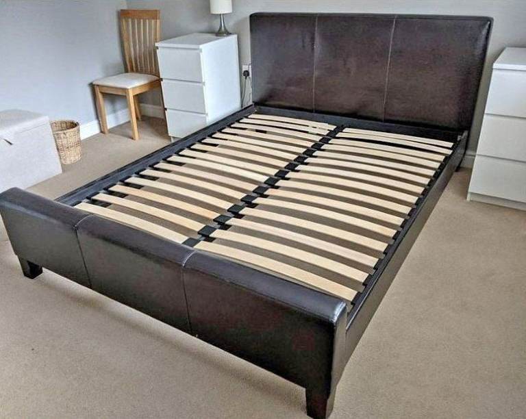 Faux Leather beds King size bed frame with optional Mattress 