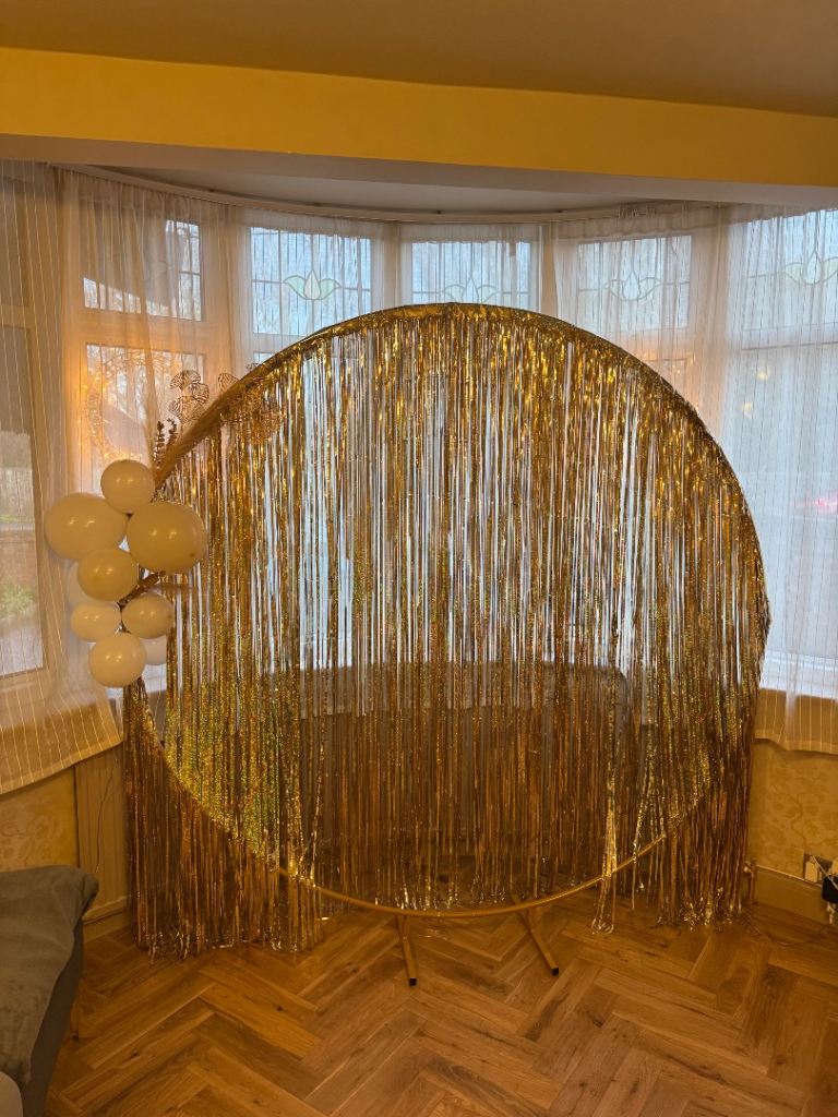 Large Gold Circle Backdrop hoop for parties and events