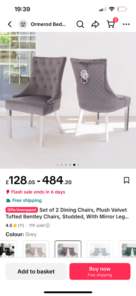 One velvet plush chair new in box £60