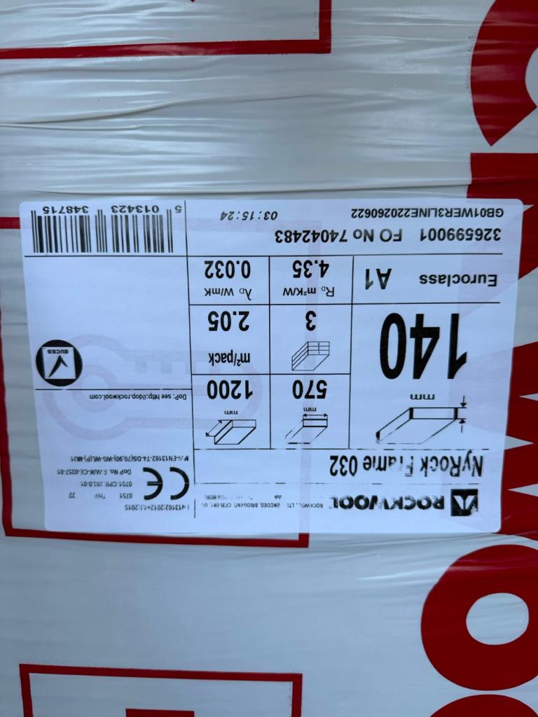 Rockwool NyRock Frame 032 Insulation Slabs – New