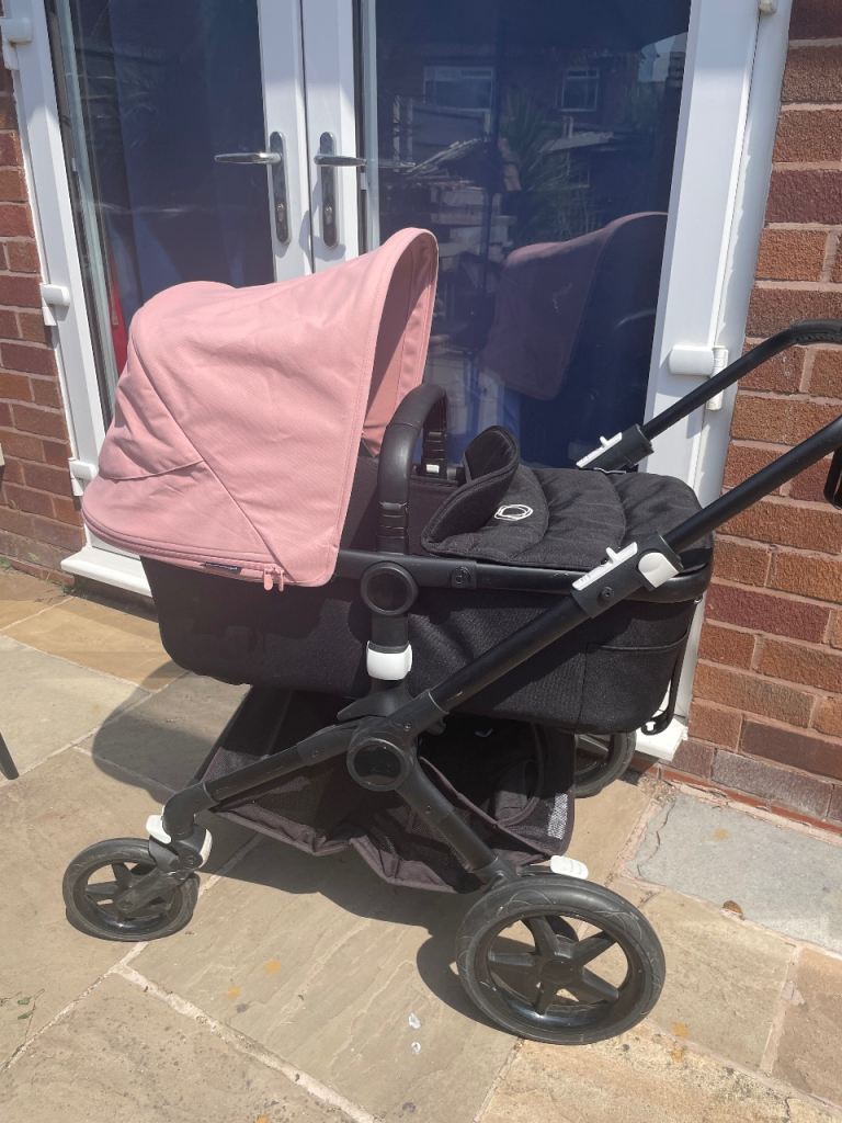 Bugaboo Fox Pushchair/Pram - Pink blue  and Black, Good Condition