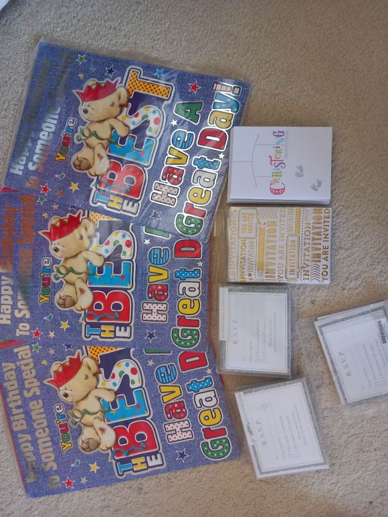 Bundle of birthday and invitation cards.  Buyer to collect.  