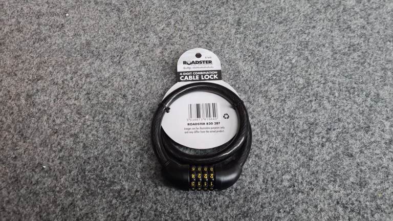 4‑Digit Combination Cable Lock – Self‑Coiling 800mm 