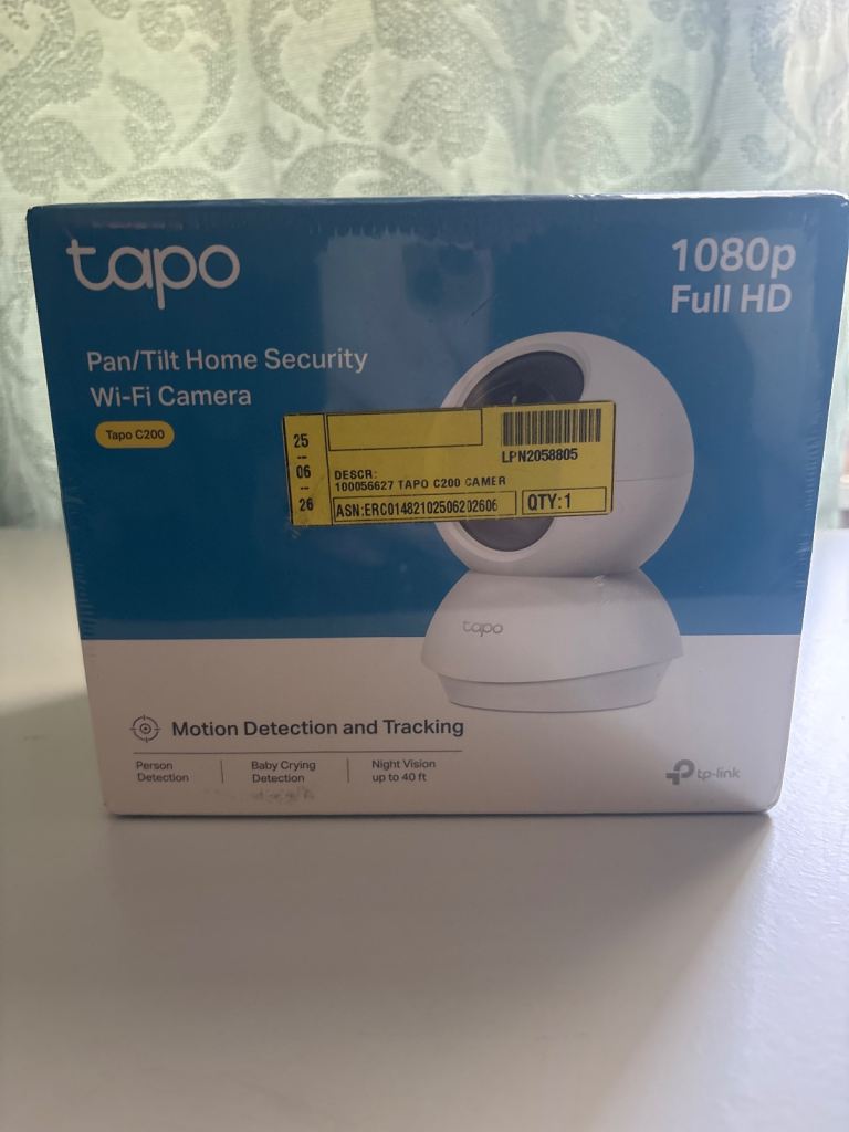 Tapo C200 1080p Full HD Pan/Tilt Wi-Fi Security Camera - New