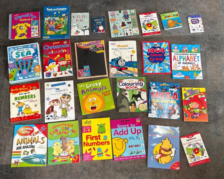 HUGE BUNDLE OF CHILDREN’S ACTIVITY BOOKS AND COLOURING BOOKS + EXTRA ONES NOT PHOTOGRAPHED