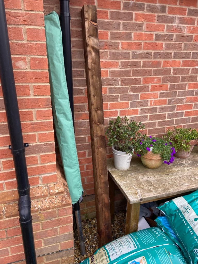 One Treated Timber Post for Garden or Building