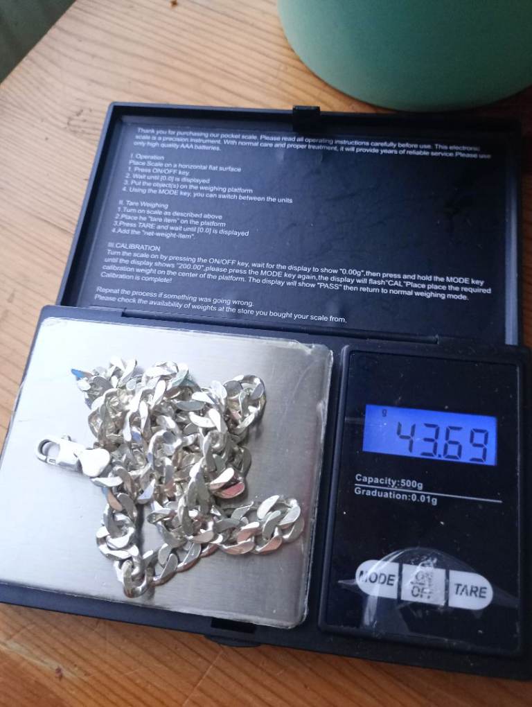 44 grams sterling silver chain 
