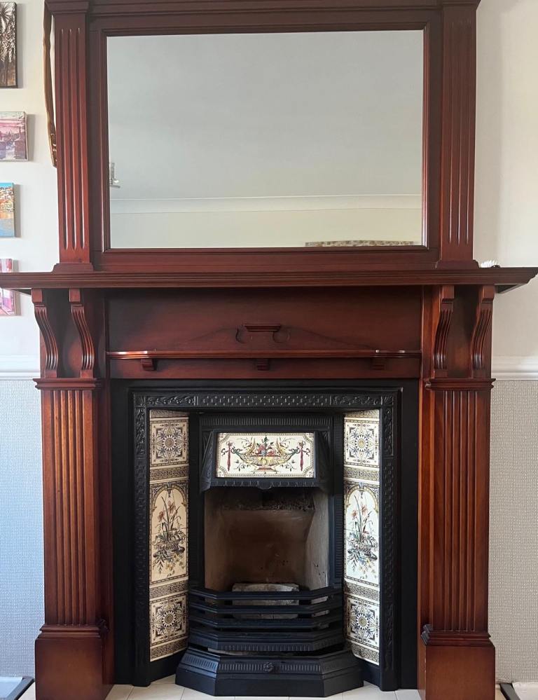 FREE Fire surround cast iron insert and mirror 
