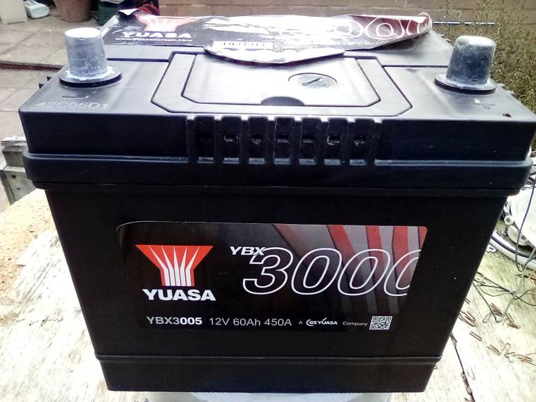 YUASA CAR BATTERY 60 AHR, 450 AMPS CCA