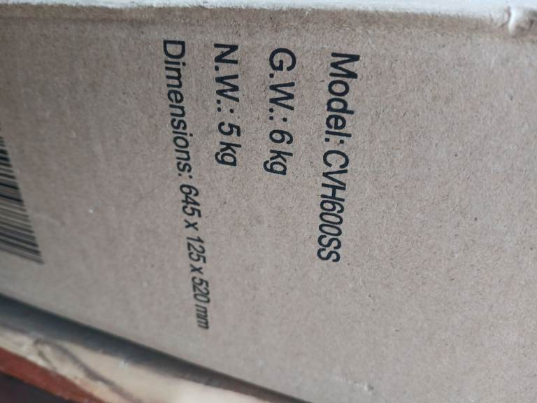 COOKOLOGY CVH600SS Cooker Hood – New, Unused