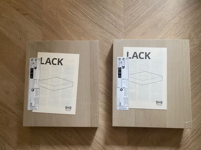 2 IKEA LACK Floating Wall Shelf – Beige, Brand New in Packaging
