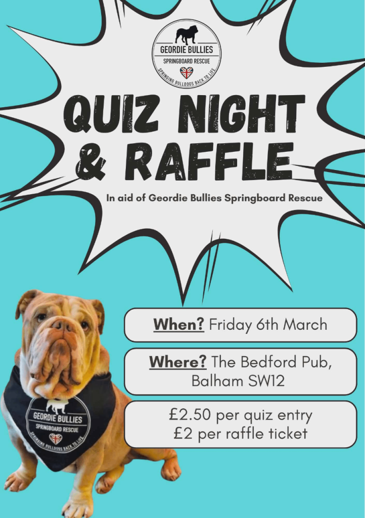 CHARITY QUIZ & RAFFLE - IN SUPPORT OF GBSR (Reg No. 11685900