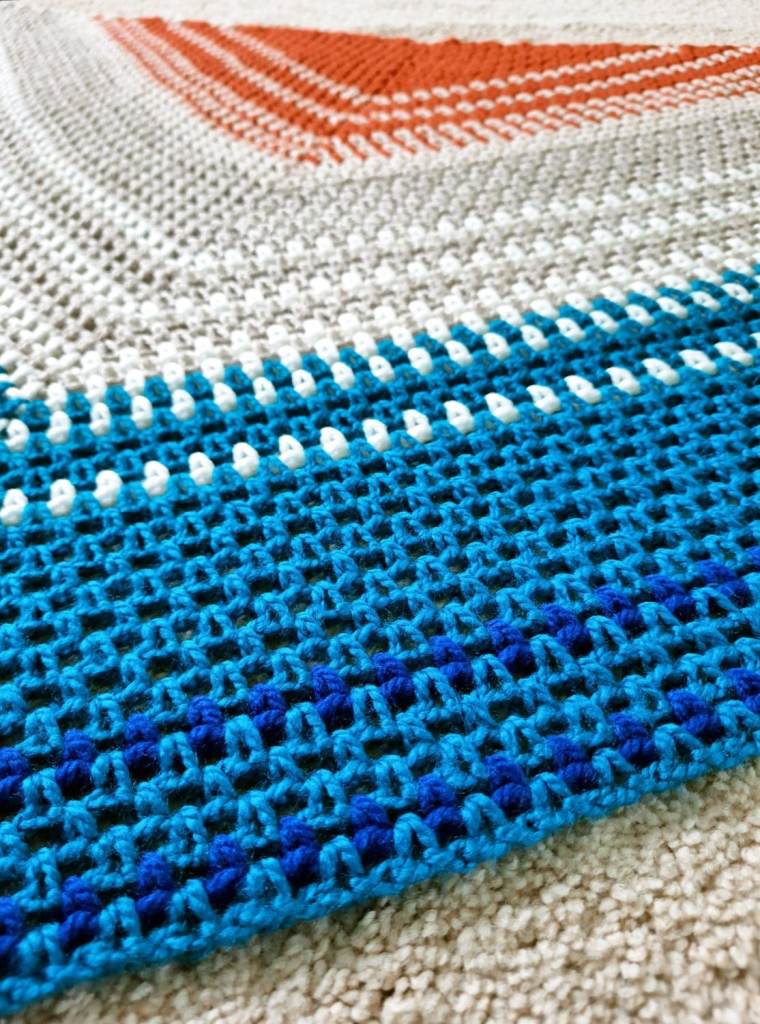 Handmade Warm Shawl for Winter. Striped Knitted Shoulder Wrap. Boho Chunky Crochet Accessory Tassels