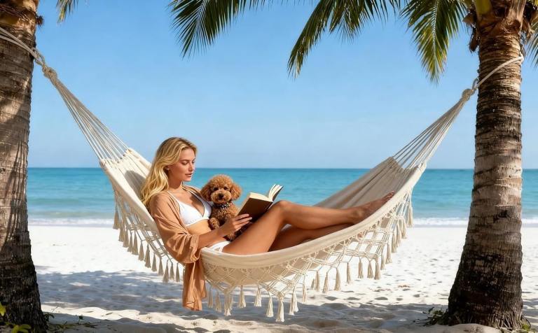 Large Boho Cotton Fringe Double Camping Hammock Bed White 2 Person 200x150cm