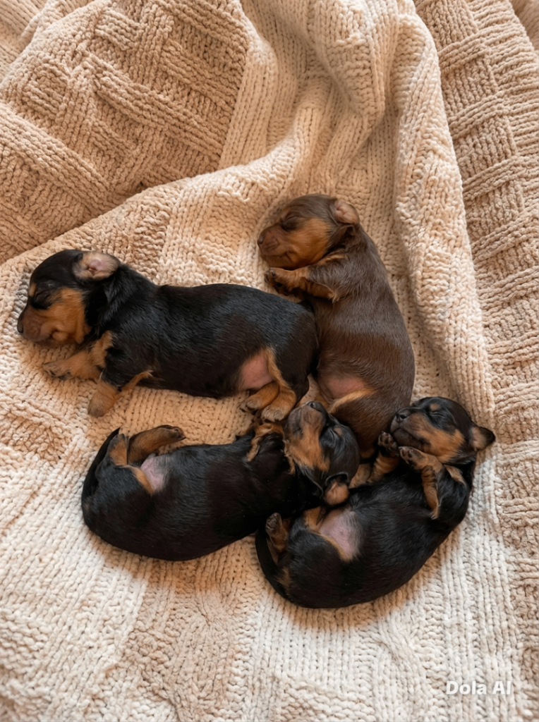Long Haired Miniature Dachshunds