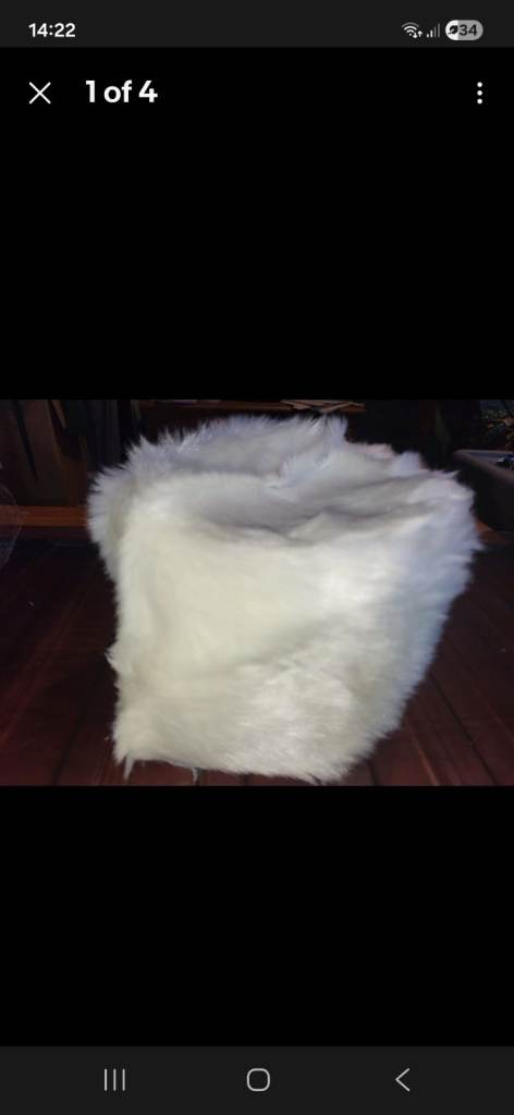 Faux Fur Cream Ivory White Hat Scarf And Keyring Set