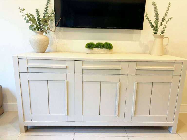 🏡 Marks and Spencer Sonoma Large Oak M&S Sideboard Cream Taupe Solid Dresser TV Unit RRP £1,199