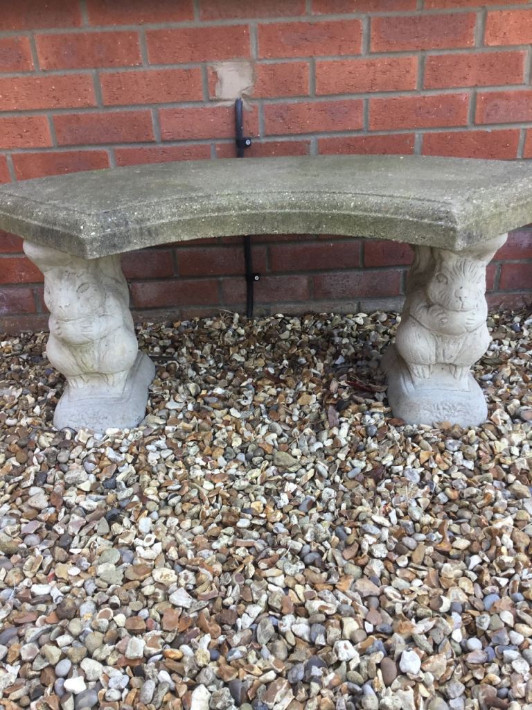 Stone garden bench