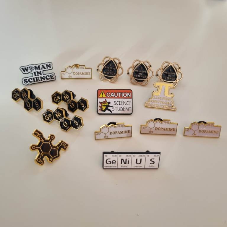 Science Enamel Pin Badges – Chemistry, Maths & STEM Pins – £1 Each 🧪⚛️
