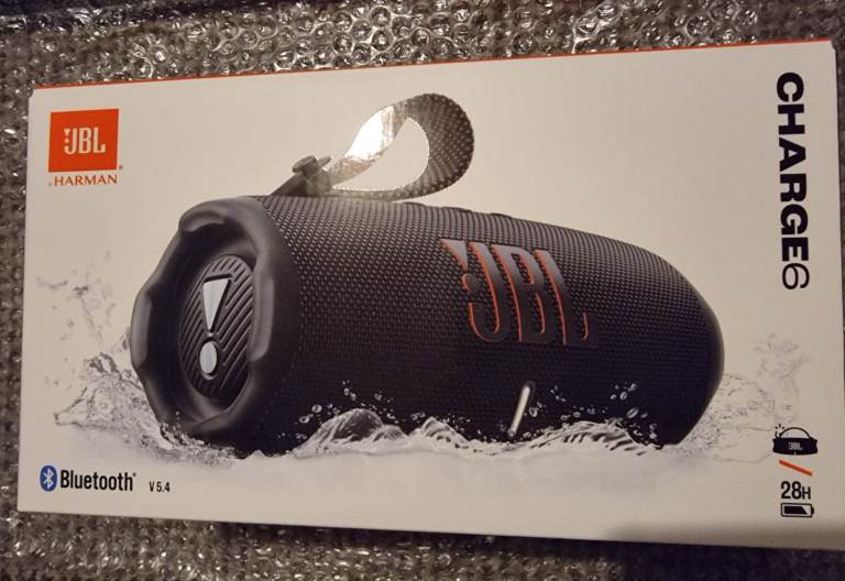 JBL Charge 6 Portable Bluetooth Speaker – Powerful Bass, Waterproof, Black
