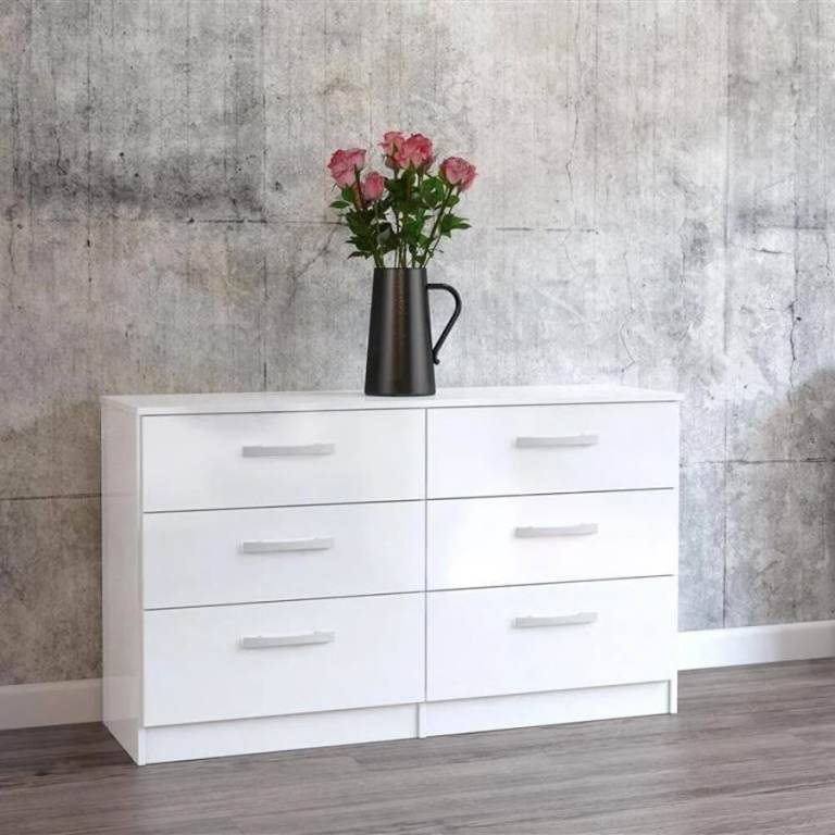 Birlea Lynx 6 chest of drawers white - brand new, assembled professionally, never been used.