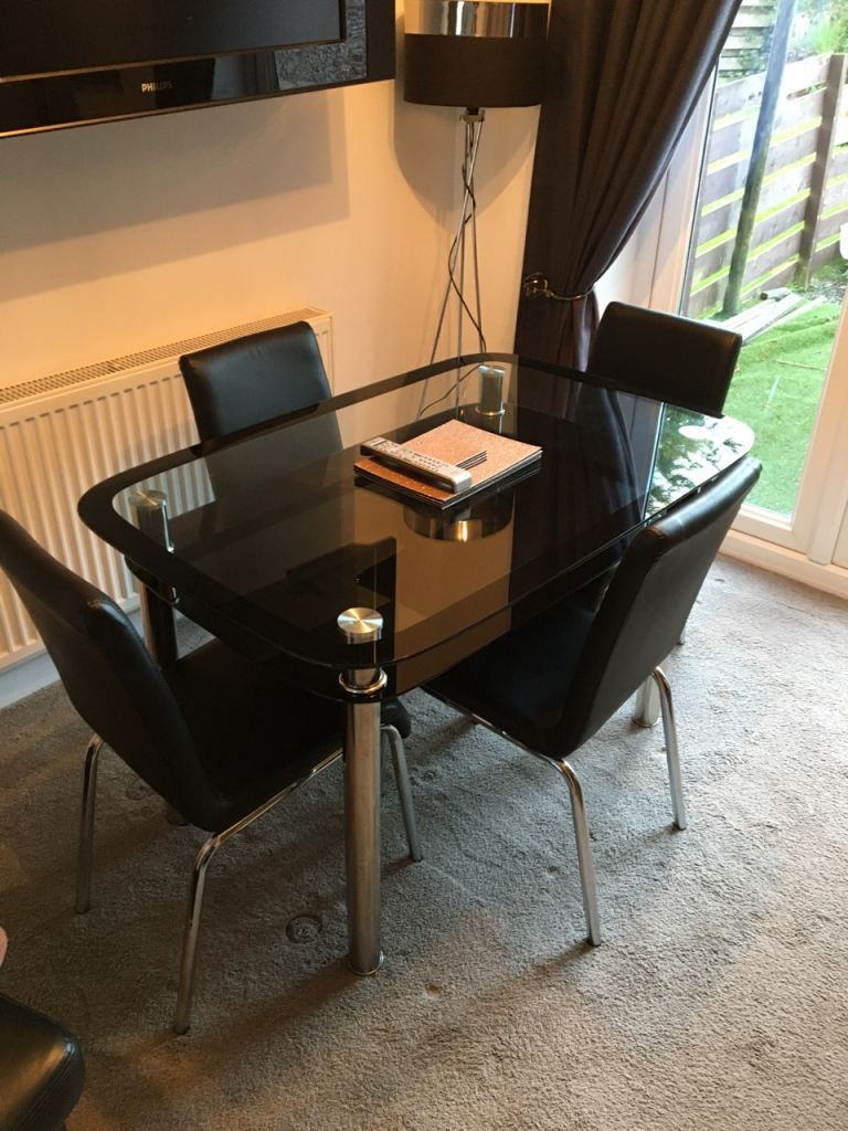 image for Glass Dining Table & Chairs