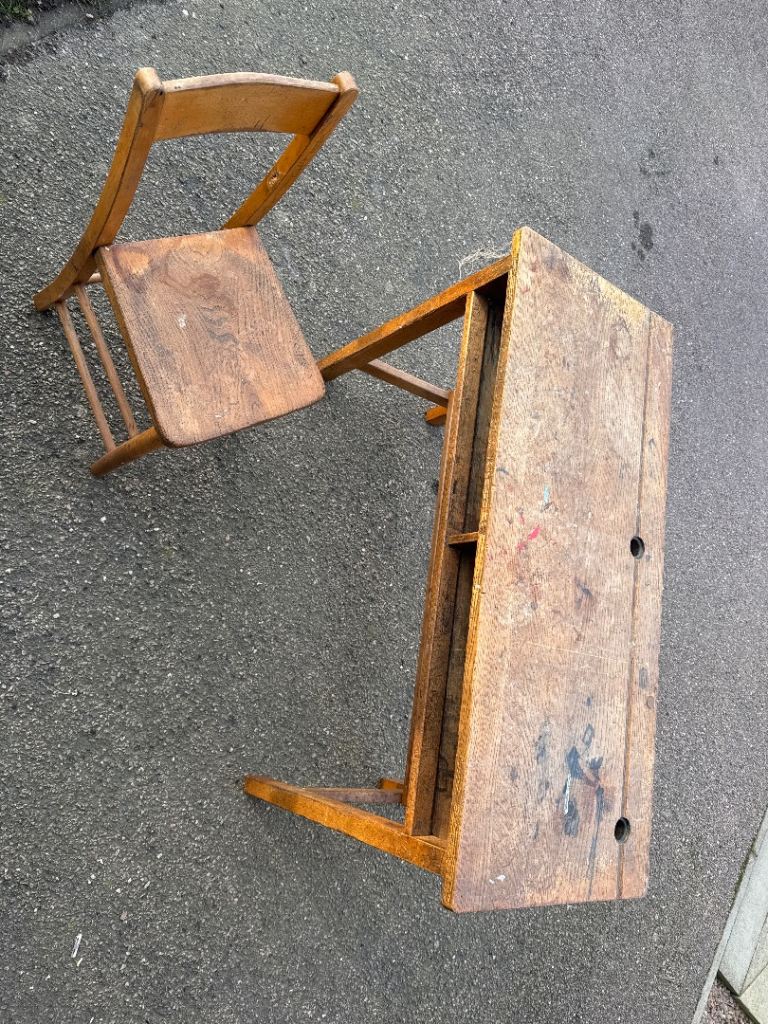 Old school desk and chair