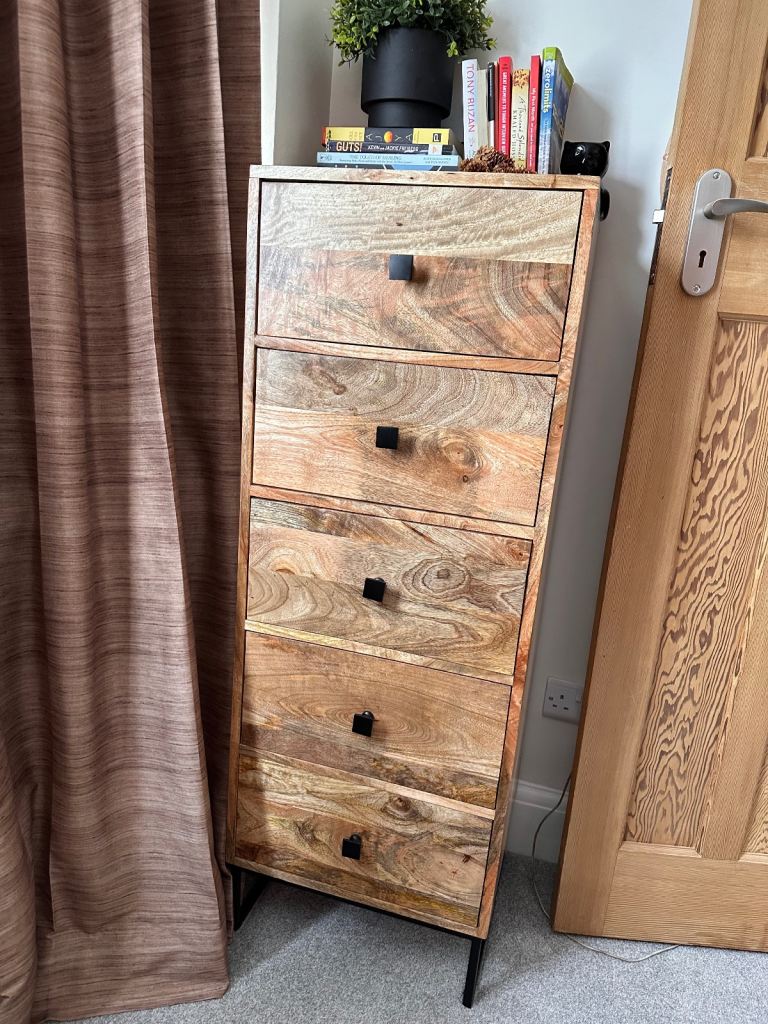 image for *FREE DELIVERY* Tall solid wood chest of drawers 