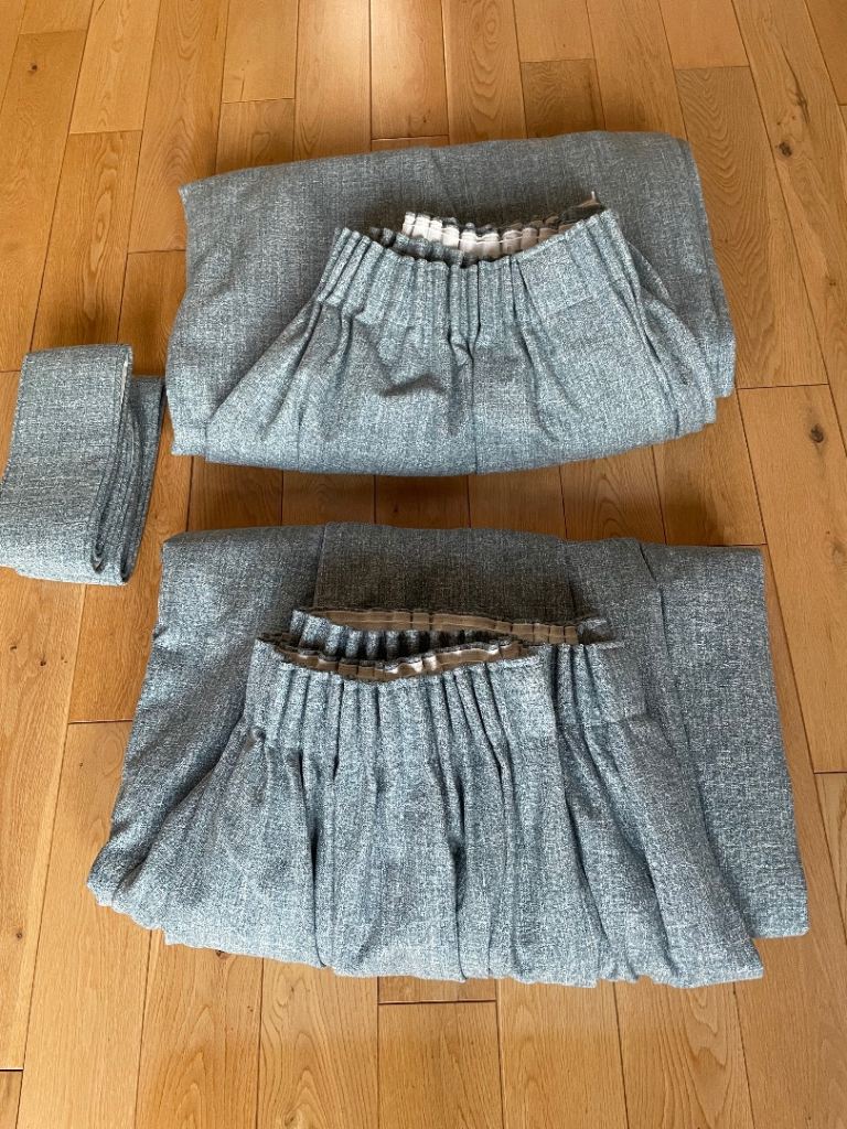 Blue Curtains with tie backs 