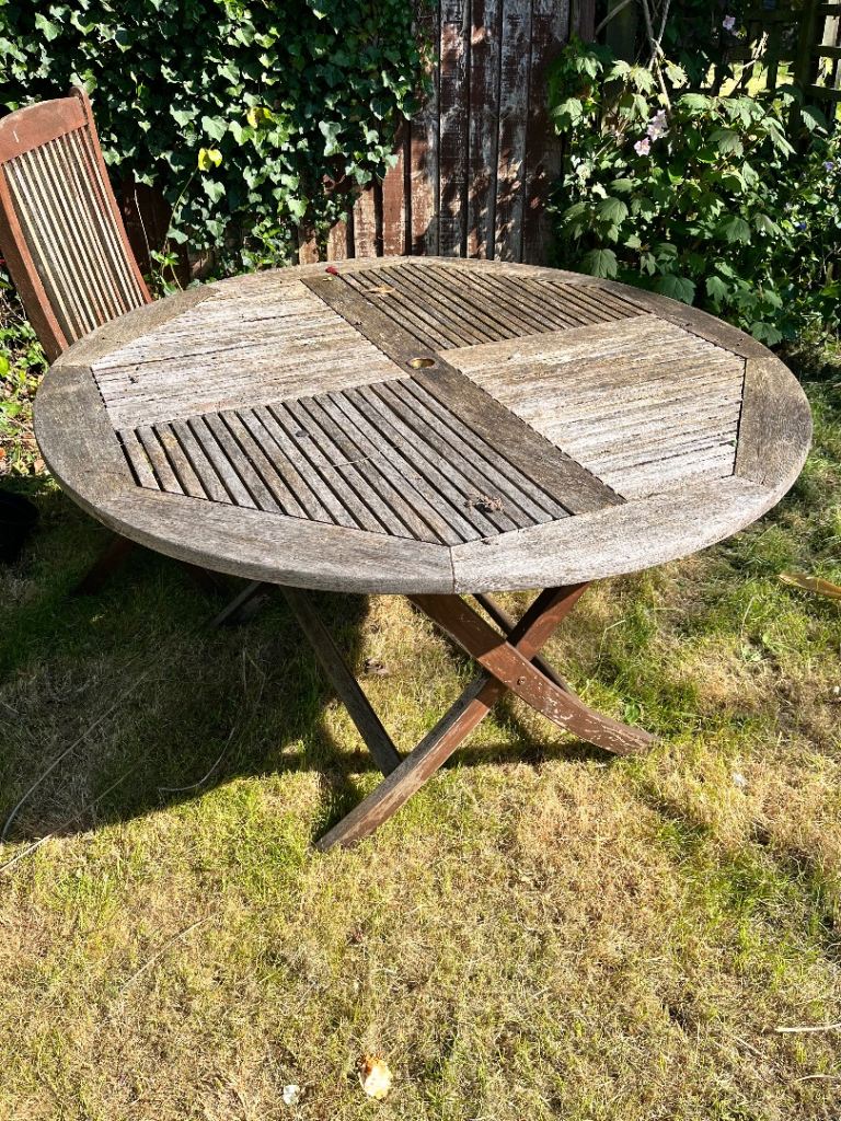 Wooden picnic table