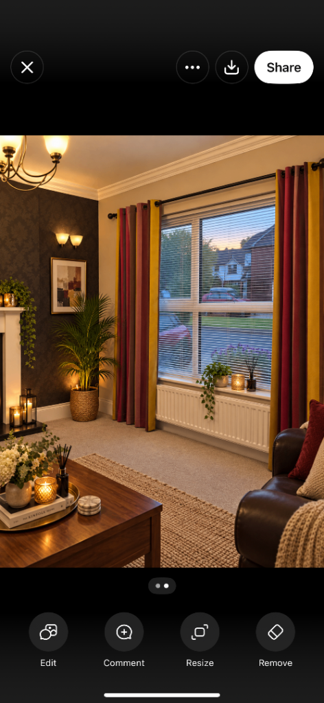 Eyelet Curtains - Multicoloured Striped, Good Condition