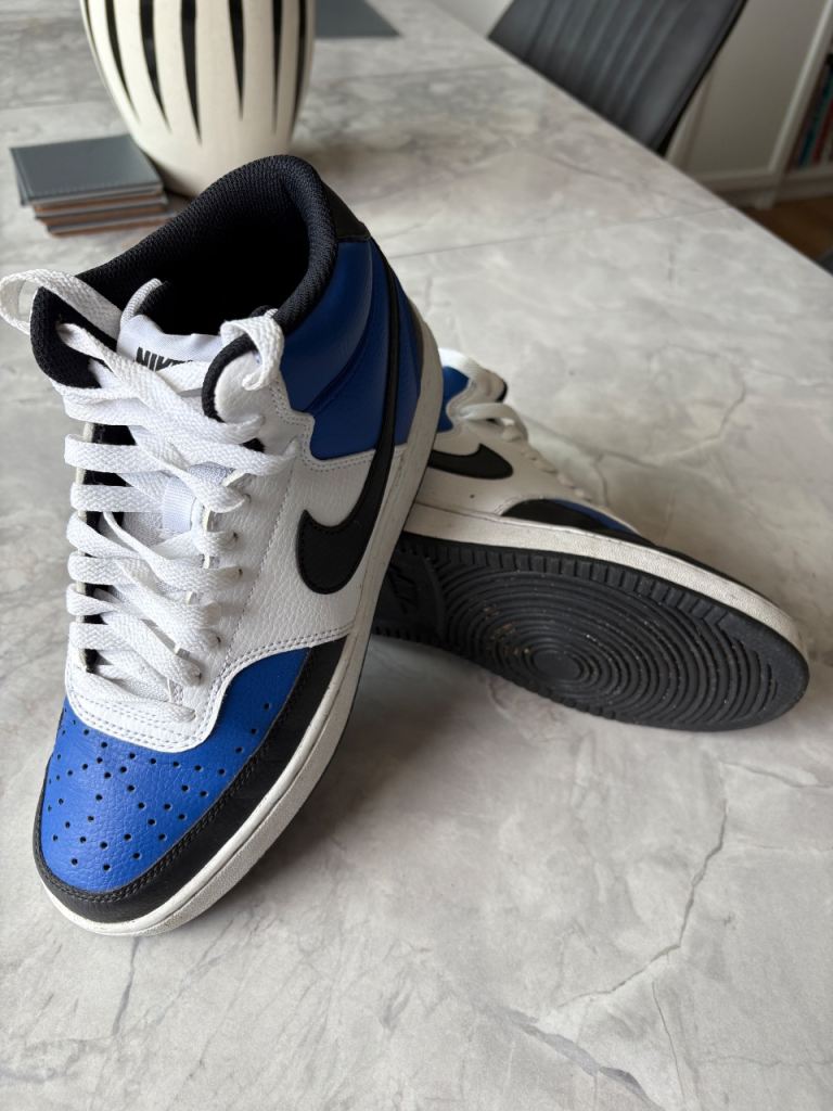 Nike Court Vision Mid Trainers - Blue, White & Black, As Good As New