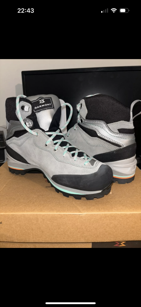 Garmont Ascent GTX Gore-Tex Mountaineering Boots Grey/Light Green Size 4 New Box