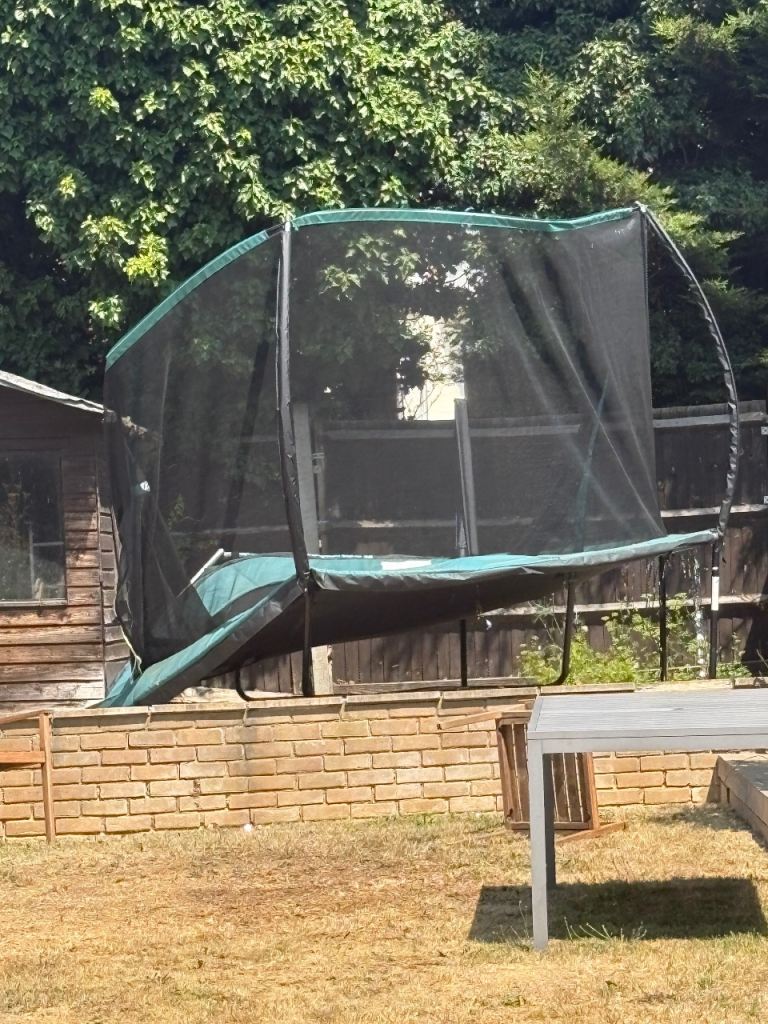 Large Garden Trampoline with Safety Net – Fair Condition