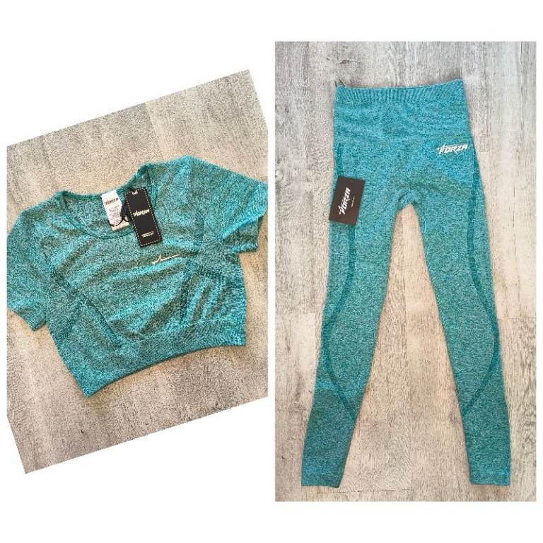 Women's Gym Top & Leggings Set – Mint Green