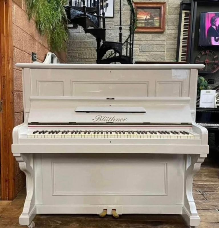 🎹 SALE! Bluthner, German Piano in White & Stool - CAN DELIVER