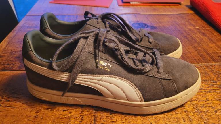 Puma Court Star Suede Grey and White Trainers UK Size 7