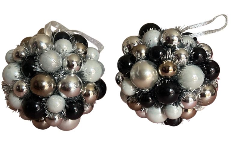 Pair Of Hanging Christmas Bauble Ball Garlands Christmas Decorations 6” Inch Diameter 