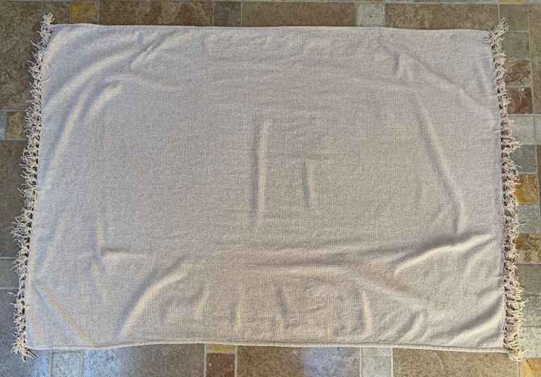 Beige chenille throw