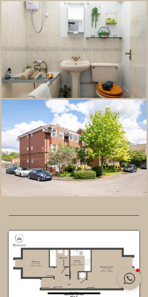 GU1 1BT one bedroom flat £1275/m