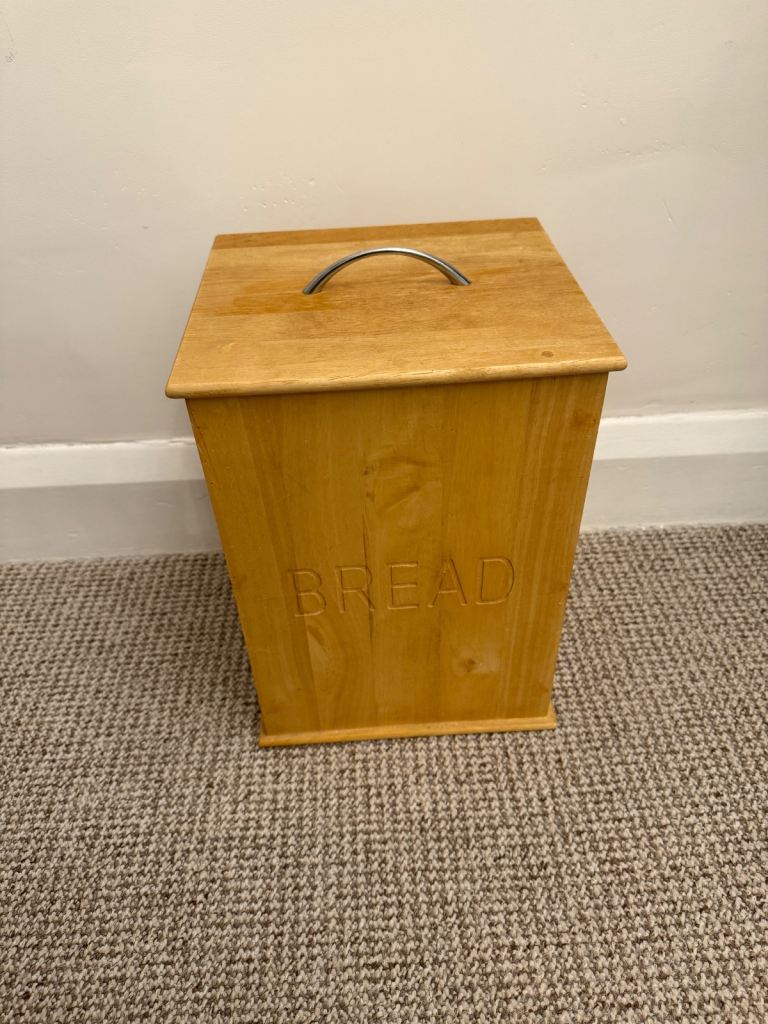 wooden bamboo bread box - bread bin