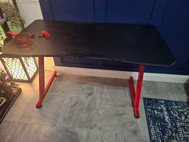 image for Gaming desk red and black