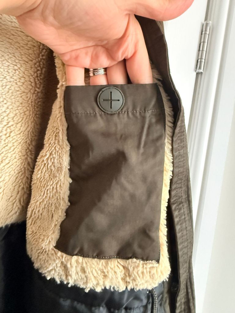 F&F - Olive Green Parka Coat with Faux Fur Hood - Size UK 22