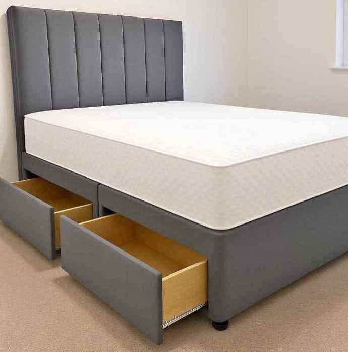 image for 😍 Bed Sale Alert 😘 4ft6 Divan + Luxury Headboard 🚛 15% Off Today
