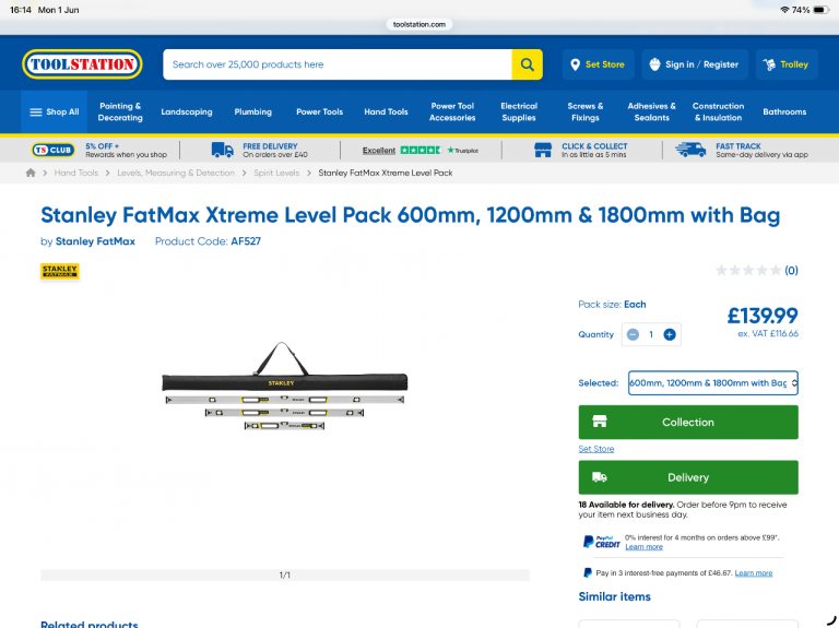 Stanley fatmax level pack 