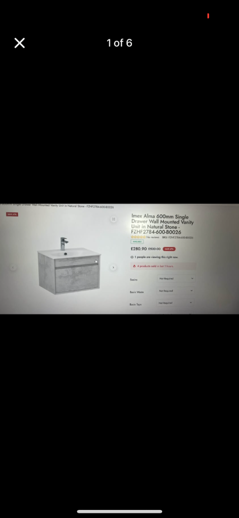 Wall mounted vanity unit 