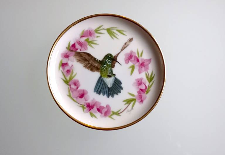 HUMMINGBIRD TRINKET DISH or COASTER