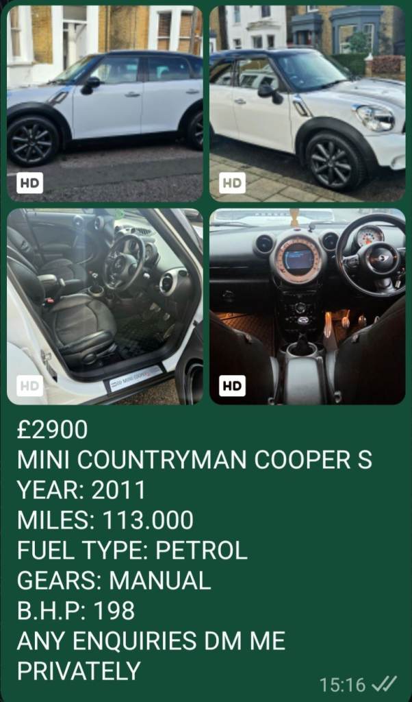 Mini, COUNTRYMAN, Hatchback, 2011, Manual, 1598 (cc), 5 doors