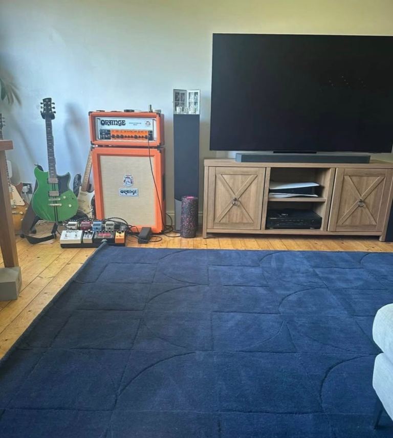 Giant Luxe Blue Wool Rug 200x290cm — New, Warm & Soft, Perfect for Living Room/Bedroom